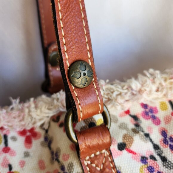 Patricia Nash Floral Cotton/Italy Leather Lady Handbag/Shoulder Bag - Picture 16 of 16